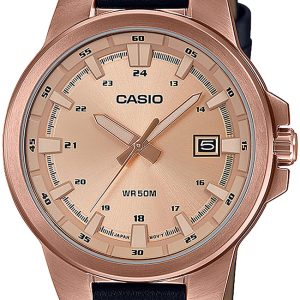 Casio Herrklocka MTP-E173RL-5AVEF Collection Roséguldstonad/Läder