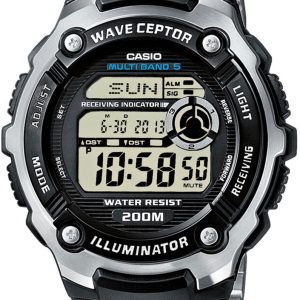 Casio Herrklocka WV-200RD-1AEF Wave Ceptor LCD/Stål Ø47.7 mm