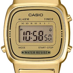 Casio LA670WEMY-9EF Retro LCD/Gulguldtonat stål