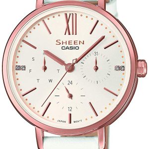 Casio Sheen Damklocka SHE-3064PGL-7AUER Vit/Läder Ø36 mm