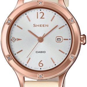 Casio Sheen Damklocka SHE-4533PGL-7AUER Vit/Läder Ø30 mm