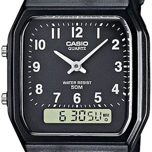 Casio Vintage Damklocka AW-48H-1BVEG Svart/Resinplast