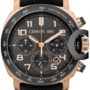 Cerruti 1881 Herrklocka CIWGO2206802 Svart/Gummi Ø46 mm