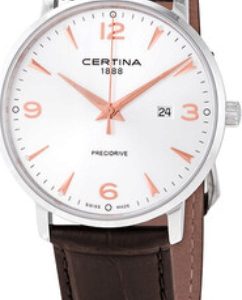 Certina Herrklocka C035.410.16.037.01 Ds Caimano Silverfärgad/Läder