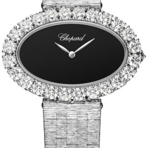 Chopard Damklocka 10A376-1008 L Heure Du Diamant Svart/18 karat vitt