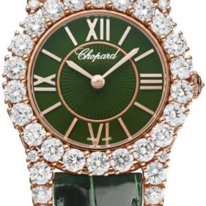 Chopard Damklocka 13A377-5008 Diamond Hour Grön/Läder Ø30 mm