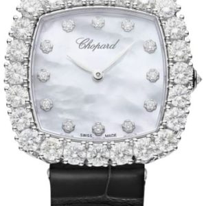 Chopard Damklocka 13A386-1106 L Heure Du Diamant Vit/Läder