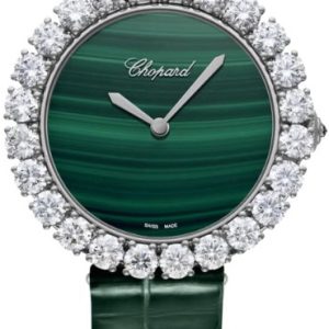 Chopard Damklocka 13A419-1001 Diamond Hour Grön/Läder Ø35.75 mm