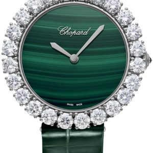 Chopard Damklocka 13A419-1601 Diamond Hour Grön/Läder Ø35.75 mm