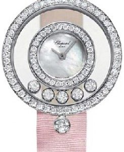 Chopard Damklocka 203957-1001 Ladies Happy Diamonds Vit/Textil Ø30 mm