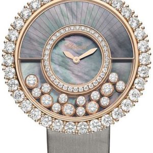 Chopard Damklocka 204035-5001 Happy Diamonds Vit/Satin Ø38 mm