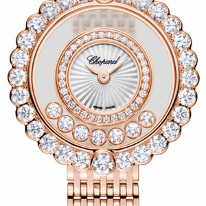 Chopard Damklocka 204180-5201 Happy Diamonds Silverfärgad/18 karat