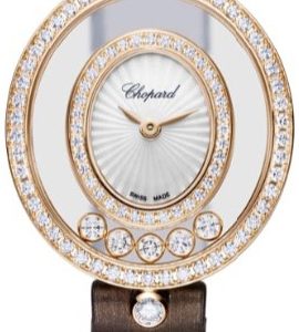 Chopard Damklocka 204292-5301 Happy Diamonds Vit/Satin Ø25.8 mm