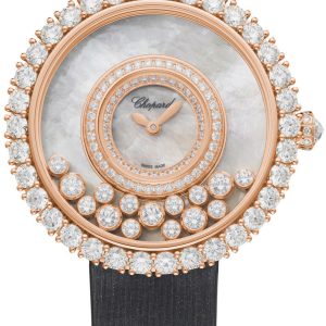 Chopard Damklocka 204445-5001 Happy Diamonds Vit/Satin Ø37.7 mm