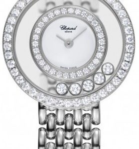 Chopard Damklocka 205691-1001 Happy Diamonds Vit/18 karat vitt guld