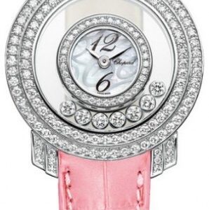 Chopard Damklocka 209245-1001 Ladies Happy Diamonds Vit/Textil Ø36 mm