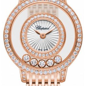 Chopard Damklocka 209411-5001 Happy Diamonds Silverfärgad/18 karat