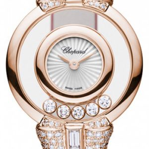 Chopard Damklocka 209425-5001 Happy Diamonds Icons Vit/Satin Ø25.8 mm