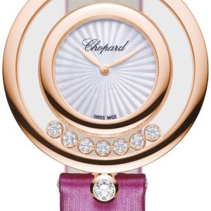 Chopard Damklocka 209426-5001 Happy Diamonds Silverfärgad/Satin Ø32