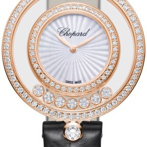 Chopard Damklocka 209426-5201 Happy Diamonds Silverfärgad/Läder