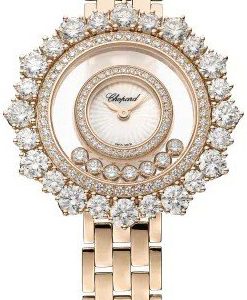 Chopard Damklocka 209437-5601 Happy Diamonds Silverfärgad/18 karat