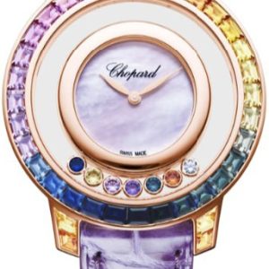 Chopard Damklocka 20A002-5901 Happy Diamonds Lila/Läder Ø35.5 mm