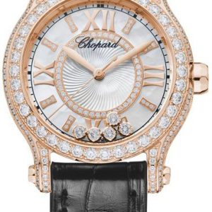 Chopard Damklocka 274302-5003 Happy Sport Vit/Läder Ø30 mm