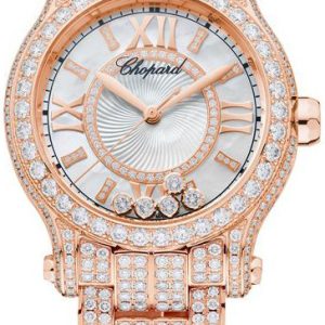 Chopard Damklocka 274302-5004 Happy Sport Vit/18 karat roséguld Ø30