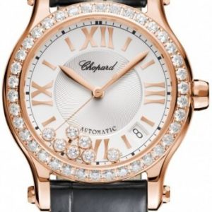 Chopard Damklocka 274808-5003 Happy Sport Vit/Läder Ø36 mm