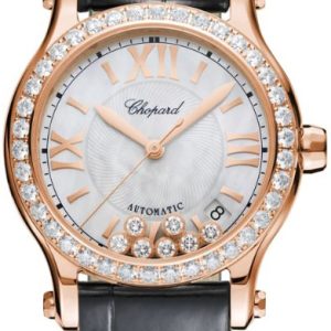 Chopard Damklocka 274808-5006 Happy Sport Silverfärgad/Läder Ø36 mm