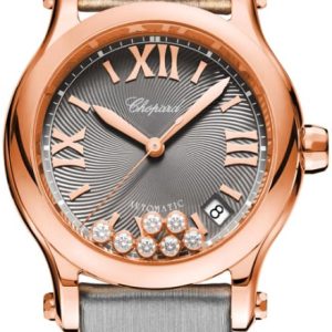 Chopard Damklocka 274808-5012 Happy Sport Grå/Satin Ø36 mm