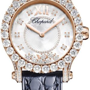 Chopard Damklocka 274809-5001 Happy Sport Silverfärgad/Läder Ø36 mm