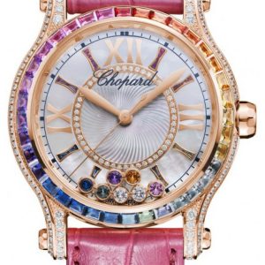 Chopard Damklocka 274891-5007 Happy Sport Silverfärgad/Läder Ø36 mm