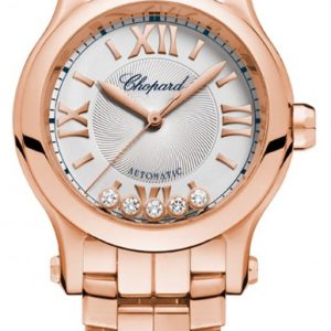 Chopard Damklocka 274893-5003 Happy Sport Silverfärgad/18 karat