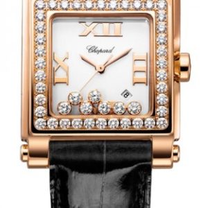 Chopard Damklocka 275321-5002 Happy Sport Vit/Läder Ø30 mm