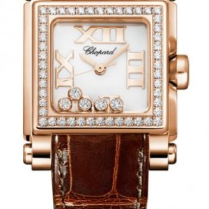 Chopard Damklocka 275349-5003 Happy Sport Vit/Läder Ø27 mm