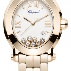 Chopard Damklocka 275350-5002 Happy Sport Vit/18 karat roséguld