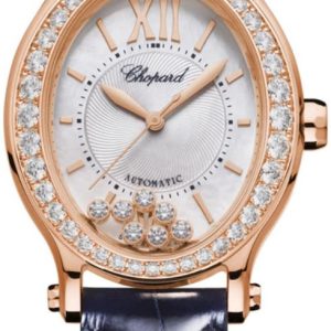 Chopard Damklocka 275362-5002 Happy Sport Silverfärgad/Läder Ø29 mm