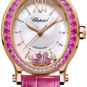 Chopard Damklocka 275362-5003 Happy Sport Silverfärgad/Läder Ø29 mm