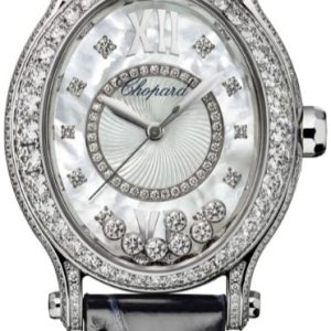 Chopard Damklocka 275372-1001 Happy Sport Vit/Läder Ø29 mm