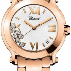 Chopard Damklocka 277472-5001 Happy Sport Vit/18 karat roséguld Ø36