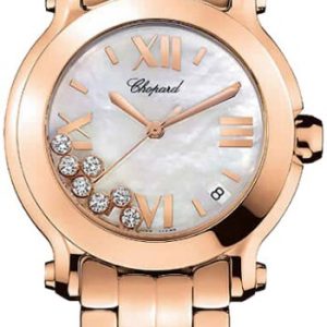 Chopard Damklocka 277472-5002 Happy Sport Vit/18 karat roséguld Ø36