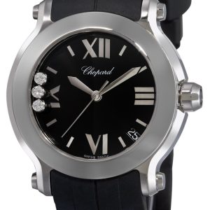 Chopard Damklocka 278475-3014 Happy Sport Svart/Gummi Ø36 mm