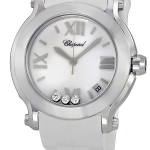 Chopard Damklocka 278475-3016 Happy Sport Vit/Gummi Ø36 mm