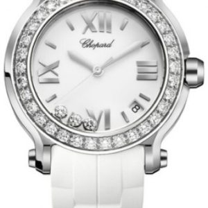 Chopard Damklocka 278475-3018 Happy Sport Vit/Gummi Ø36 mm