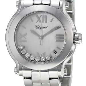 Chopard Damklocka 278477-3002 Happy Sport Vit/Stål Ø36 mm