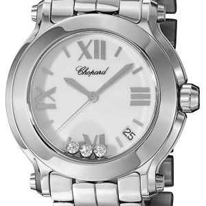 Chopard Damklocka 278477-3013 Happy Sport Vit/Stål Ø36 mm