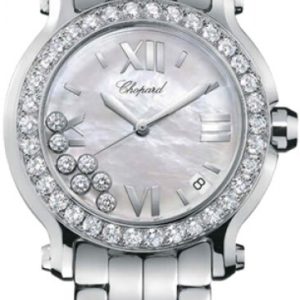 Chopard Damklocka 278478-2002 Happy Sport Vit/Stål Ø36 mm