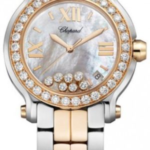 Chopard Damklocka 278488-6001 Happy Sport Vit/Stål Ø36 mm