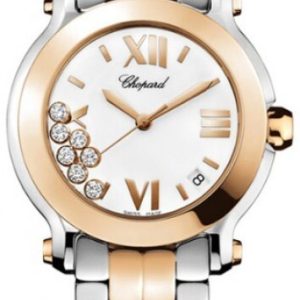 Chopard Damklocka 278488-9001 Happy Sport Vit/Stål Ø36 mm